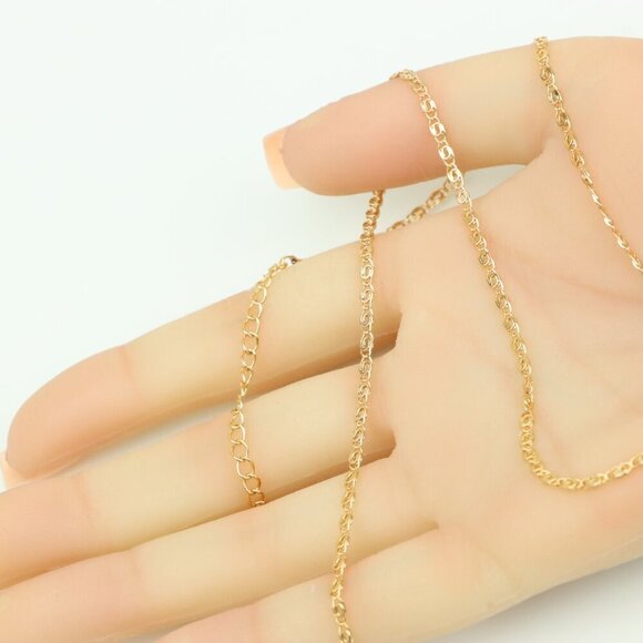 Elegant Rose Gold Necklace with Textured Chain & Adjustable Length, XPNL0402 - Picture 4 of 11